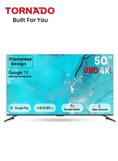 اشتري 50 Inch 4K ULTRA HD Smart TV, Google TV with Hands Free Voice Control, Dolby Vision Atmos, HDR 10+, Game Mode, 120 HZ, Wide Colour Gamut, DTS HD, Google TV Android, (2024) - 50UA3400E Black في السعودية