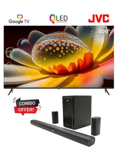 Buy 100 Inch Edgeless QLED 4K UHD Official Google TV With 5.1 CH Soundbar With Wireless Subwoofer Home Theater LT-100NQ7155+TH-N430B Black in UAE