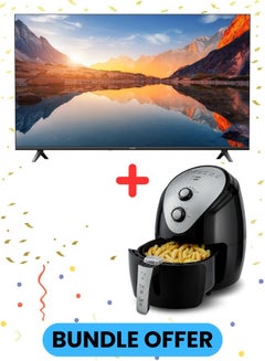 Buy 55-Inch 4K UHD Smart TV with 3.5L Air Fryer Bundle | 4K Resolution | HDR10 | Dolby Audio | Healthy Cooking | Perfect for Home Entertainment TV A43 + 55A2025+AIR-FRYER Black in UAE