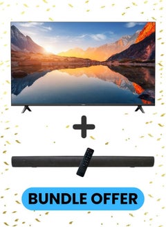 Buy 43-inch TV A 43 4K UHD with HDR10, HLG, Google TV + Immersive Soundbar with Deep Bass, Clear Dialogue, and Multiple Connectivity Options, Perfect for Home Entertainment! 43A2025+SOUNDBAR Black in UAE