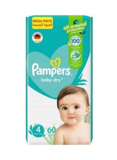 Buy Active Baby-Dry, Size 4, Large, 7-14 kg, 60 Count 4 Packs Of 15 Diapers in UAE