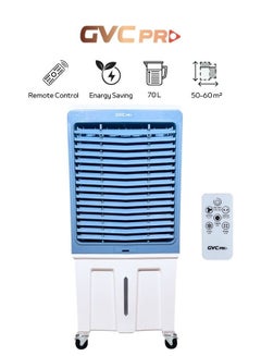 اشتري Air cooler GVC PRO 350W, effective area 50-60 m²,with water-operated and characterize by  large water tank which reach to 70L, max airflow 8000 m³/h GVCAR-9670 350 W GVCAR-9670 Blue/White في السعودية