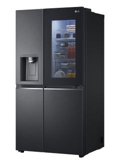 Buy 674 litre Gross /617 Litre Net Capacity Side By Side Refrigerator New Dispenser + UV Nano lighting Matte Black finishing Automatic Indoor Ice Maker GR-X267CQEW Matte Black in UAE