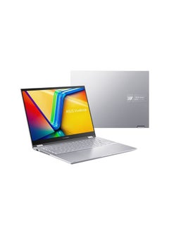 اشتري VivoBook S14 Flip TN3402YA-LZ555W Laptop, AMD Ryzen 5 7430U, 512GB M.2 NVMe PCIe 3.0 SSD, 8GB RAM, 14 Inch AMD Radeon Graphics, Windows 11 - Cool Silver English/Arabic COOL SILVER في مصر