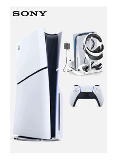 Buy PlayStation 5 Slim Disc Edition Console - Includes Free Tokluck Stand With PS5 & PSVR2 Controller Dock, Magnetic Charging Station, And VR2 Glasses Holder (International Version) in UAE