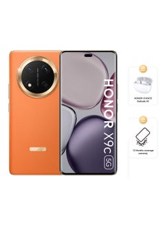 Buy X9c Dual SIM Sunrise Orange 12GB RAM 256GB 5G With Free Buds - Middle East Version in UAE