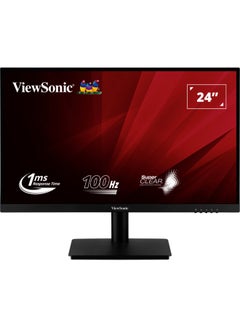 اشتري 24” Full HD LED Backlit Display Monitor (1920x1080) VA Panel Technology, 100Hz Refresh Rate, 1ms Response Time, HDMI & VGA Input For Connectivity - VA2406 | Black في السعودية