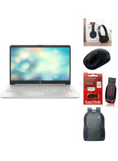 Buy Newest 15 Laptop With 15.6-Inch Display, Celeron N4120 Processor/16GB RAM/256GB SSD/Windows 11 Best For Students + FREE Accessories + Bag + Mouse + Flash 32GB + Headset English Silver in UAE