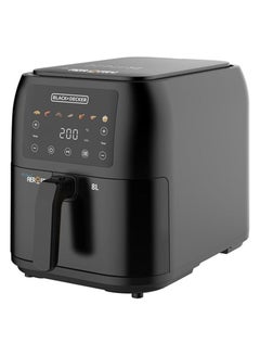 اشتري Black & Decker 1700W Air Fryer - 8L Capacity, Digital Touch Control, 7 Preset Functions, Adjustable Temp Timer, Rapid Air Convection, Shake Alert, Removable Crisper Plate - SAF80-B5 8 L 1700 W SAF80-B5 black في مصر