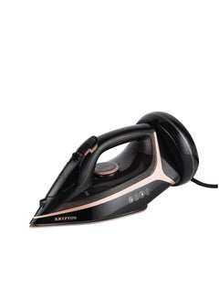 اشتري Ceramic Steam Iron | Cord and Cordless Use, Dry Steam Ironing Box with Ceramic Soleplate | Compact and Handy Design with Multiple Functions |300 ml Water Tank | Suitable for All Kinds of Fabric, 2200 W Power | 2 Years Warranty 300 ml 2200 W KNSI6557 Black في الامارات