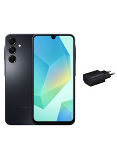 اشتري Galaxy A16 Dual SIM Black 6GB RAM 128GB  4G with free 25W Adapter USB-C Super Fast Charging Travel Adapter (EU Plug) في مصر