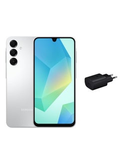 Buy Galaxy A16 Dual SIM Gray 8GB RAM 256GB  4G with free 25W Adapter USB-C Super Fast Charging Travel Adapter (EU Plug) in Egypt