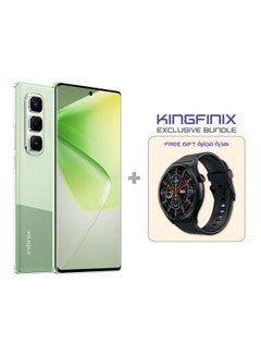 Buy Hot 50 Pro+ Dual SIM Aurorra Green 8+8 GB RAM 256GB 4G + Ai Support - Middle East Version With Infinix XWATCH 3 WE in Saudi Arabia