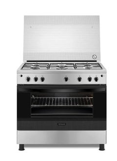 اشتري Frigidaire Gas Oven, 5 Burners, 60x90Cm, Black, Surface,Full Safety - FNGJ90JGZP FNGJ90JGZP Steel في السعودية