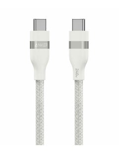 اشتري Nano USB C Cable, 240W 6 ft Flexible Braided Cord, Fast Charging Type C Charger for iPhone 15/15 Pro/15 Plus/15 Pro Max, MacBook Pro, iPad Pro, Galaxy S23 And More White في الامارات