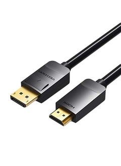 اشتري كابل من HDMI ذكر إلى 4k DP 2متر أسود/ذهبي في الامارات