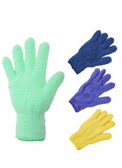 Buy 4 Pairs Microfiber Dusting Cleaning Gloves Washable Mittens for House Trucks and Cars Nice Mirrors Lamps Window in Saudi Arabia