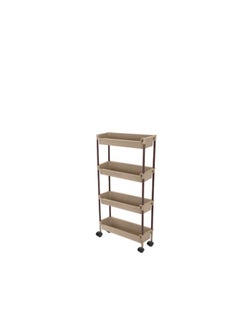 Buy 4-Tier Beige Crescent and Silver Star Bathroom Trolley in Egypt