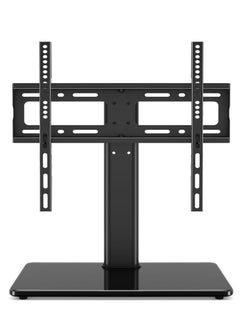 اشتري Universal TV Stand Base for 32-55 inch LCD LED TVs Height Adjustable TV Mount Stand with Tempered Glass Base Swivel Tabletop TV Stand في السعودية