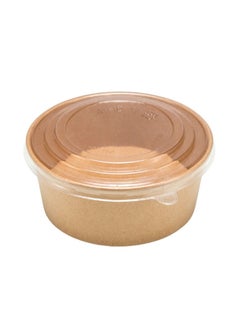 Buy Set Of 5 Kraft Paper Bowls 24 Oz with Lid in Saudi Arabia