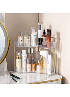 Buy Corner Countertop Skincare Organizer Makeup Organizer 2 Tier Bathroom Organizer for Perfumes and Makeups Skincare Toiletries ect Multifunctional Organizer Rack for Dresser Bedroom Living Room Bathroom in Saudi Arabia