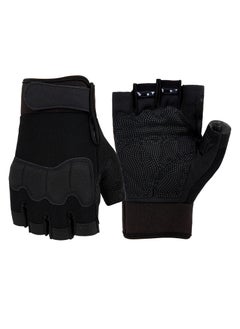 Buy Cycling Gloves, SYOSI Fingerless Gloves, Bicycle Gloves for Men Women Biking Gloves with Shock-Absorbing Padded Summer Riding Gloves Half Finger MTB Gloves for Cycling Workout Sports (Black M Size) in Saudi Arabia