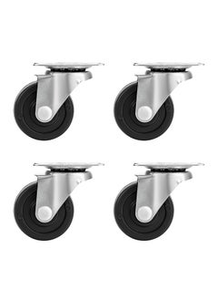 Buy 4-Piece PP Caster Wheel - Black - 40mm in Saudi Arabia