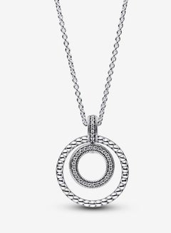 اشتري Pandora Signature Pave & Beads Pendant & Necklace for Women في الامارات