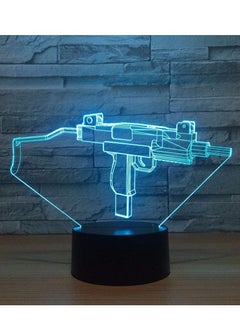 اشتري 3D LED Machine Gun Modelling USB Touch Button Gradients Desk Lamp 7/16 Color Change Home Decor Light في الامارات