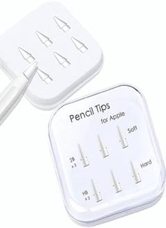 Buy Pencil Tips for Apple Pencil, Compatible with Apple Pencil 2nd Gen and 1st Gen, Soft and Hard, Double Layered Pencil Tip 6 Pack in Egypt