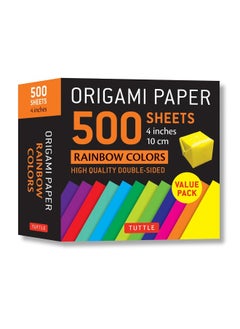 اشتري Origami Paper 500 sheets Rainbow Colors 4" (10 cm): Tuttle Origami Paper: Double-Sided Origami Sheets Printed with 12 Different Color Combinations في الامارات