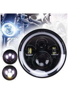 Buy JMTBNO Motorcycle LED Round Headlight - 18cm with White DRL + Amber Headlight Compatible with Harley Road King Street Glide Softail Electra Glide/Jeep Wrangler JKTJ in Egypt