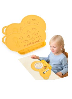 اشتري Baby Silicone Placemats for Toddlers Kids, Kids Placemats Wipeable, Food Grade Silicone Baby Place Mat, with 6 Food Catching Pockets, Nonslip Heat Resistant, for Dining Table & Restaurants (Yellow) في السعودية