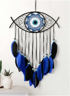 اشتري Evil Eye Dream Catcher, Handmade Macrame Evil Eye Wall Hanging for Boho Room House Decor في الامارات