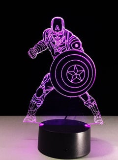 Buy Multicolour LED Night Light for Boy Bedroom 3D Optical Illusion Switch Table Lamp Avengers Legend Marvel Mood 16 Color Change Home Decor Lamp Holiday Party Birthday Kid Gift Captain America Shield in UAE