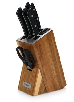 اشتري 7-Piece Knife Set Weimar with Wooden Block with Built-In Sharpener في الامارات