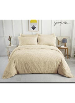 اشتري COMFY BEIGE 6PC FLORAL EMBROIDERED KING SIZE COTTON COMFORTER SET في الامارات