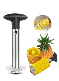 اشتري Pineapple Core Remover Tool, Stainless Steel Slicer Tool with Sharp Blade Diced Fruit Rings All in One Pineapple Tool Peeler Slicer Cut for Home Kitchen في السعودية