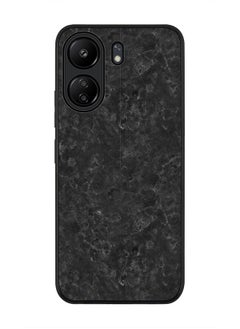 اشتري Rugged Black edge case for Xiaomi Poco C65, Slim fit Soft Case Flexible Rubber Edges Anti Drop TPU Gel Thin Cover- Marble Texture Black في الامارات