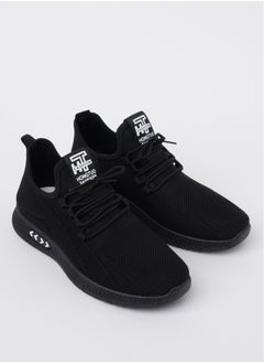 Buy Cobblerz Men's Lace-up Low Top Sneakers BLACK in UAE