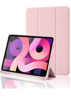 Buy Smart Trifold Stand Case for iPad 10th Generation (10.9 Inch, 2022) with Pencil Holder - Soft TPU Back, Auto Wake/Sleep - Pink in UAE