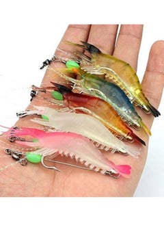 Buy 5-Piece Fishing Lures Soft Luminous Shrimp Lures Set, Shrimp Bait Set with Sharp Hooks, Fishing Tackle for Freshwater and Saltwater Bass Trout Catfish in Saudi Arabia