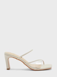 Buy Mid Heel Sandal With Clear Strap in UAE