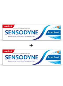 Buy 2 Piece Set Toothpaste For Sensitive Teeth Extra Fresh Flavour 75ml in Saudi Arabia
