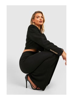 Buy Crepe High Waisted Flared Trousers in UAE