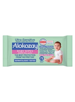 Buy Baby Wet Wipes - Ultra-Sensitive (Without Perfume),Enriched with Vitamin E -72 Wipes Count in UAE