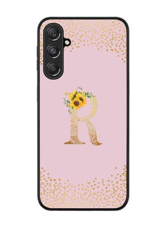 Buy Rugged Black Edge case for Samsung Galaxy M34 5G Case Cover - Custom Monogram Initial Letter Mandala Floral Pattern Alphabet - R (Pink) in UAE