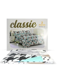 Buy Single Bedsheet Set Micro Fiber 80 GSM Premium Quality Everyday Use Breathable And Soft Classic 1 Single Bed Sheet (230 x 140 cm) And 1 Pillow Case (51 x 76 cm) Printed Design Multi Color in UAE
