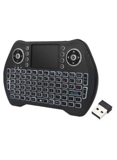 اشتري لوحة مفاتيح لاسلكية مع ماوس بلوحة لمس وجهاز استقبال USB أسود في السعودية