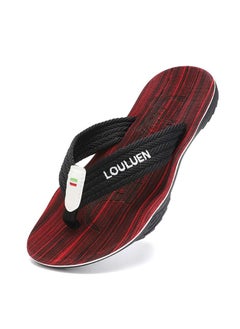 Buy Men's New Flip-flops Anti-skid Beach Shoes Red in UAE